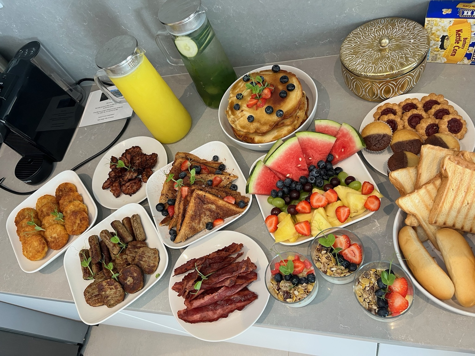 Breakfast and brunch spread prepared by BBQ Queen